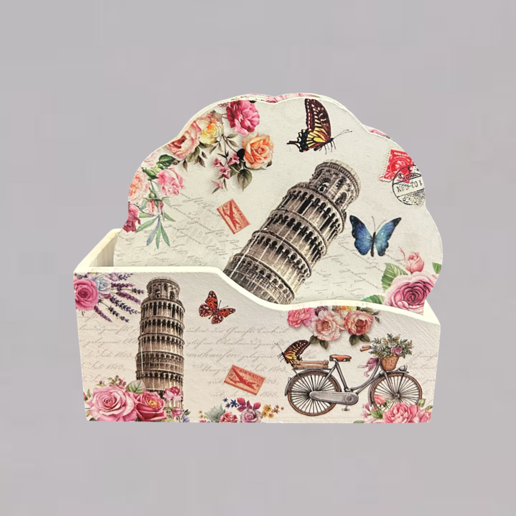 Charming Wooden Coaster Set