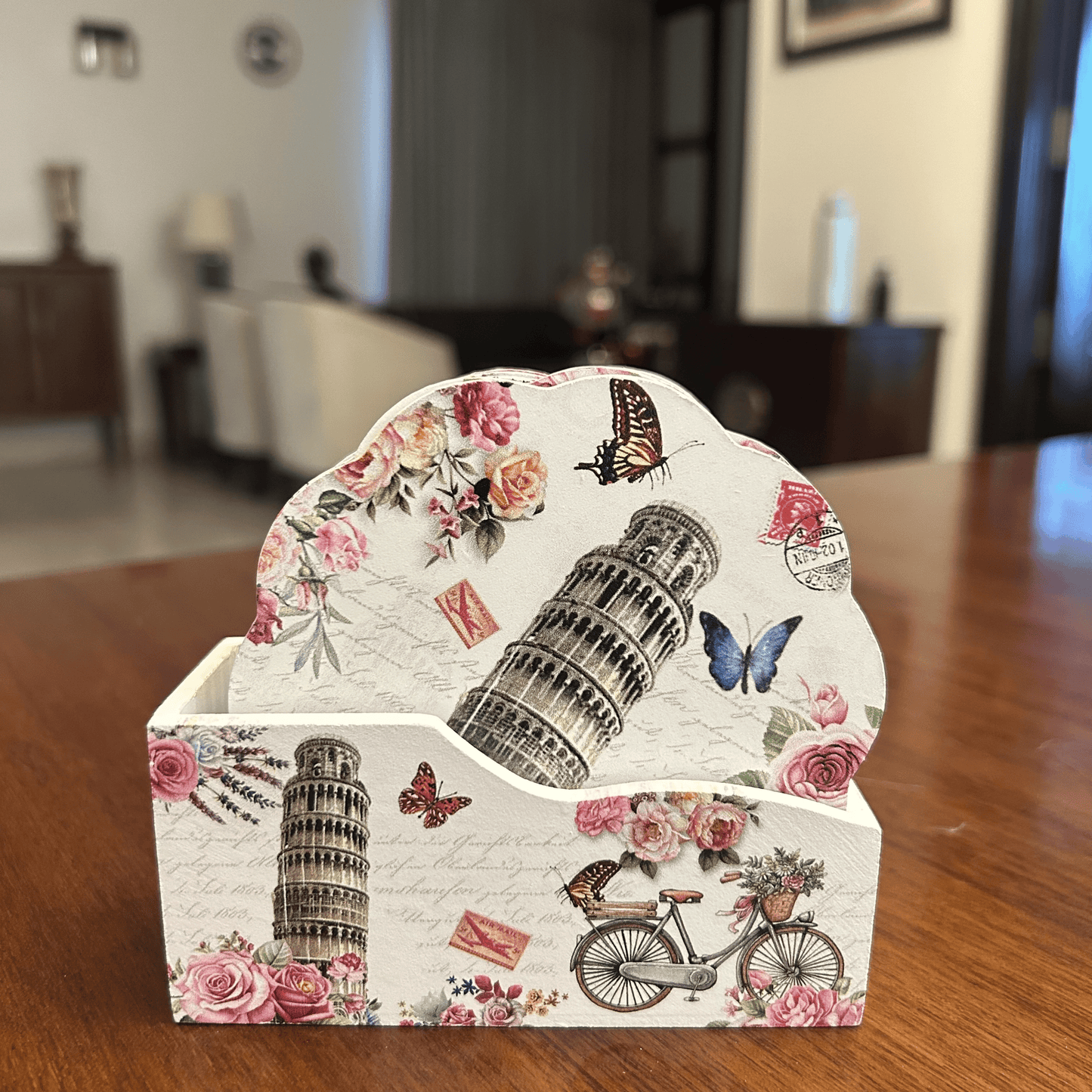 Charming Wooden Coaster Set
