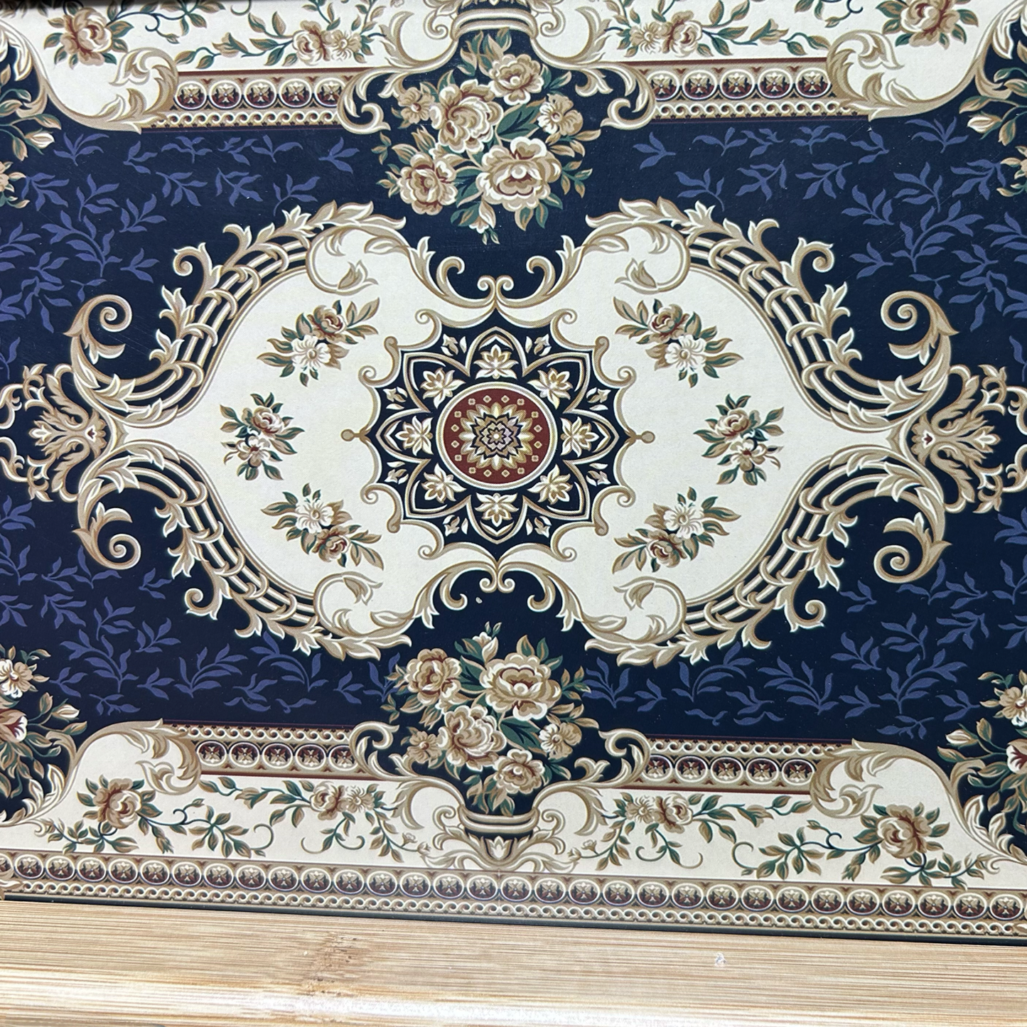 Classic Navy & Ivory Persian Style Serving Tray Set of 3