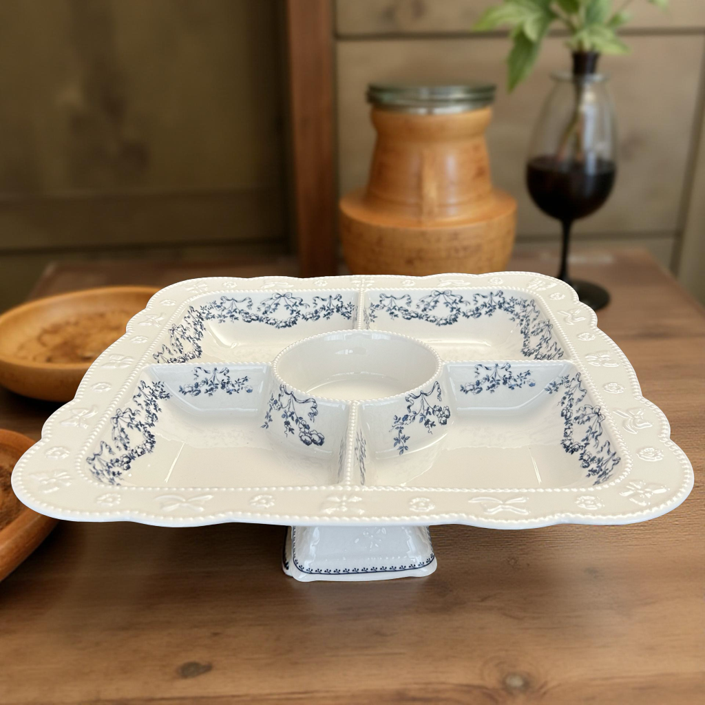 Elegant Ceramic Sectioned Serving Platter Large