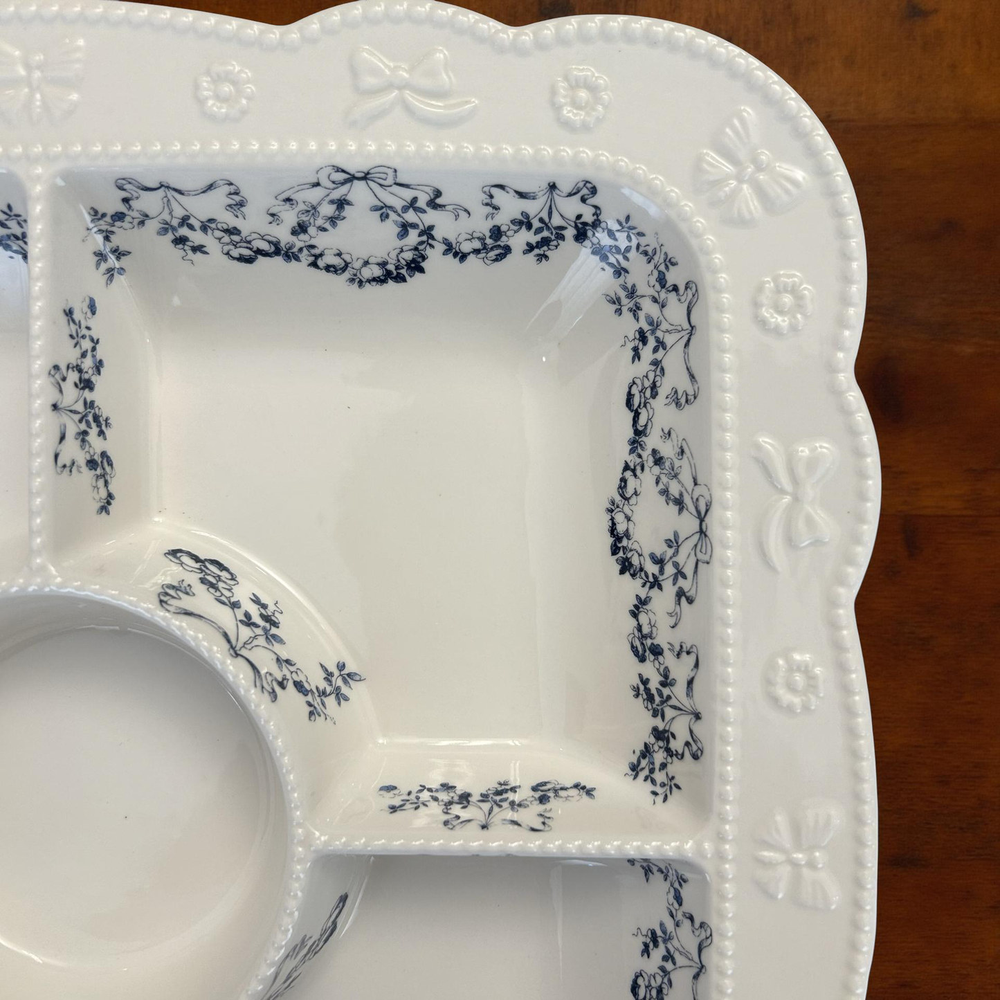 Elegant Ceramic Sectioned Serving Platter Large