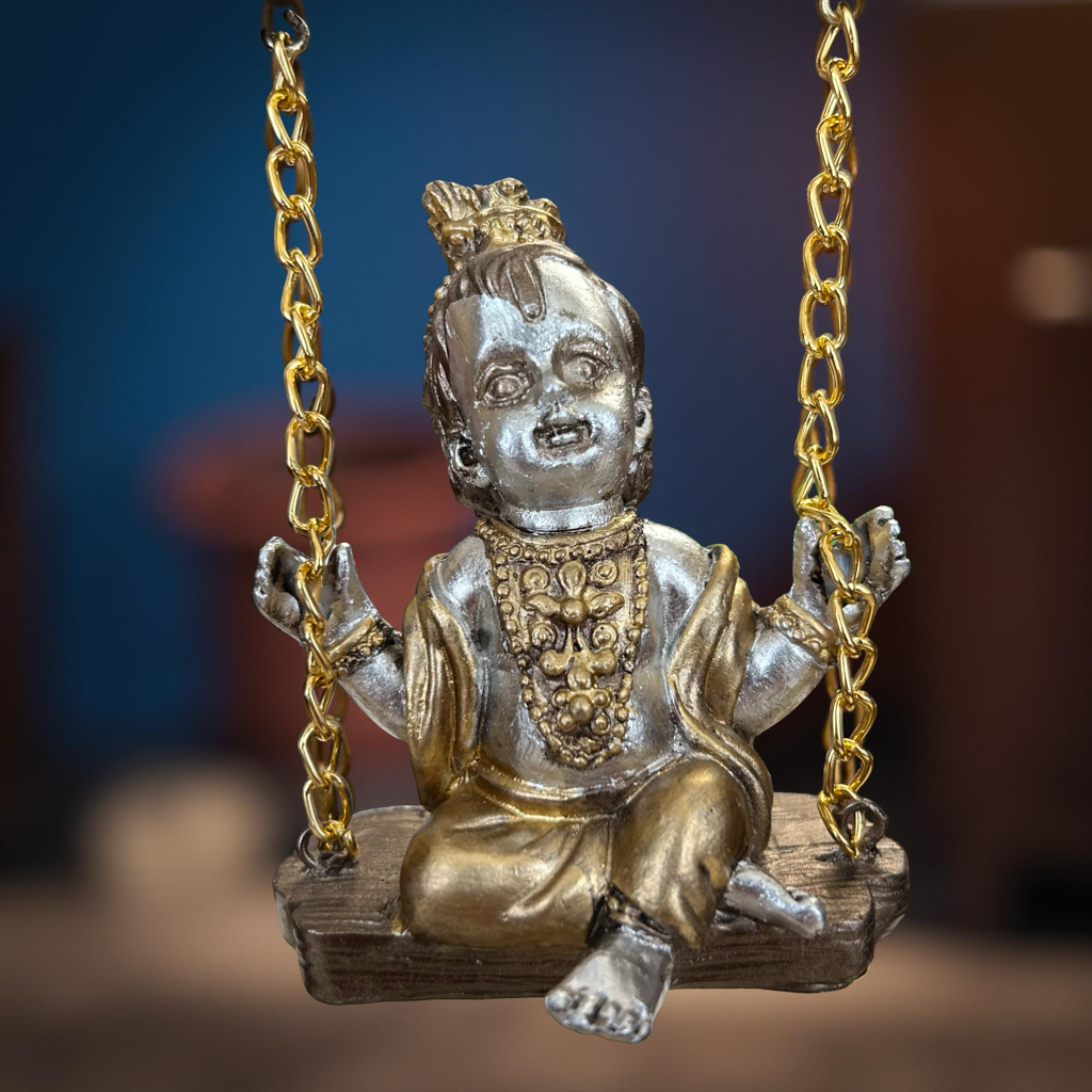 Baby Krishna on Jhula Idol – Spiritual Home Decor