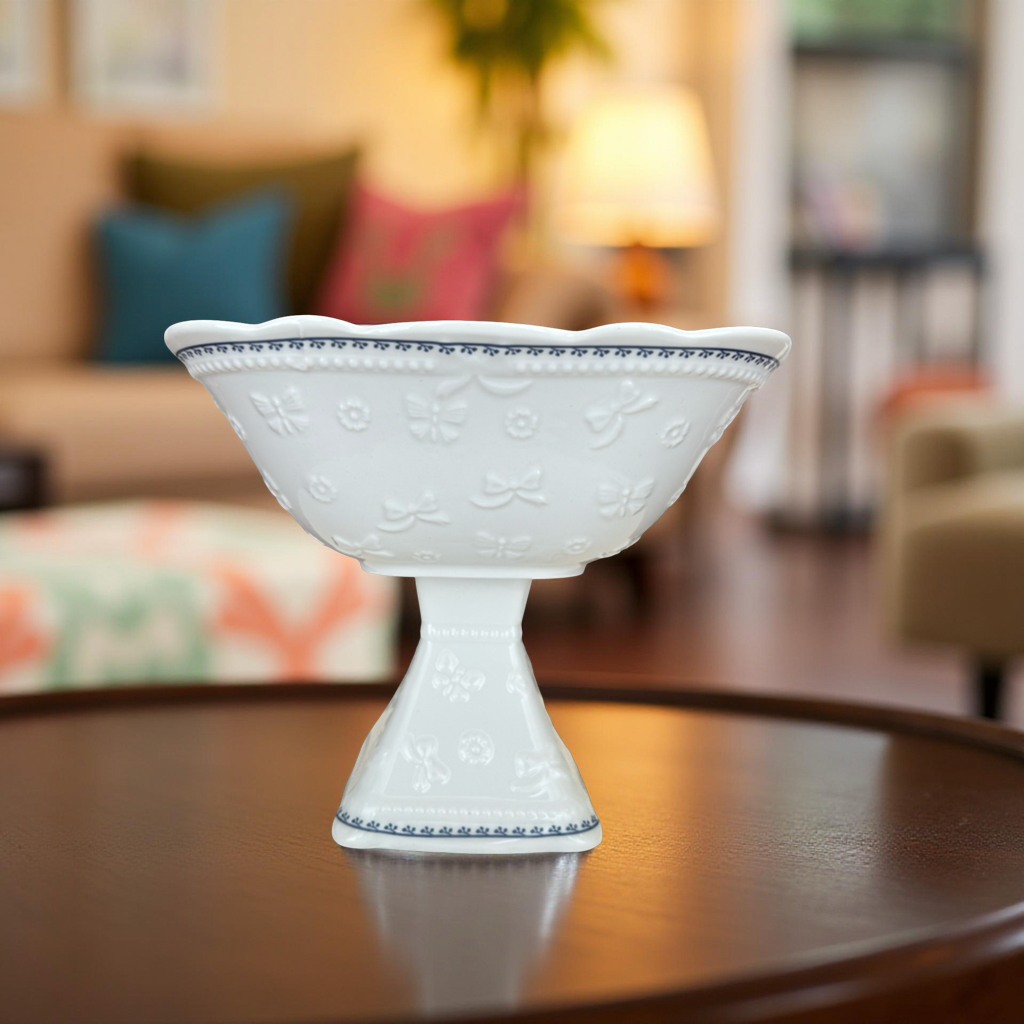 Artisan Ceramic Pedestal Bowl – Decorative & Functional Tableware