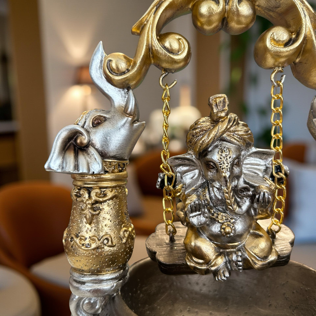 Lord Ganesha on Elephant Swing Idol – Decorative Ganesh Jhula Statue