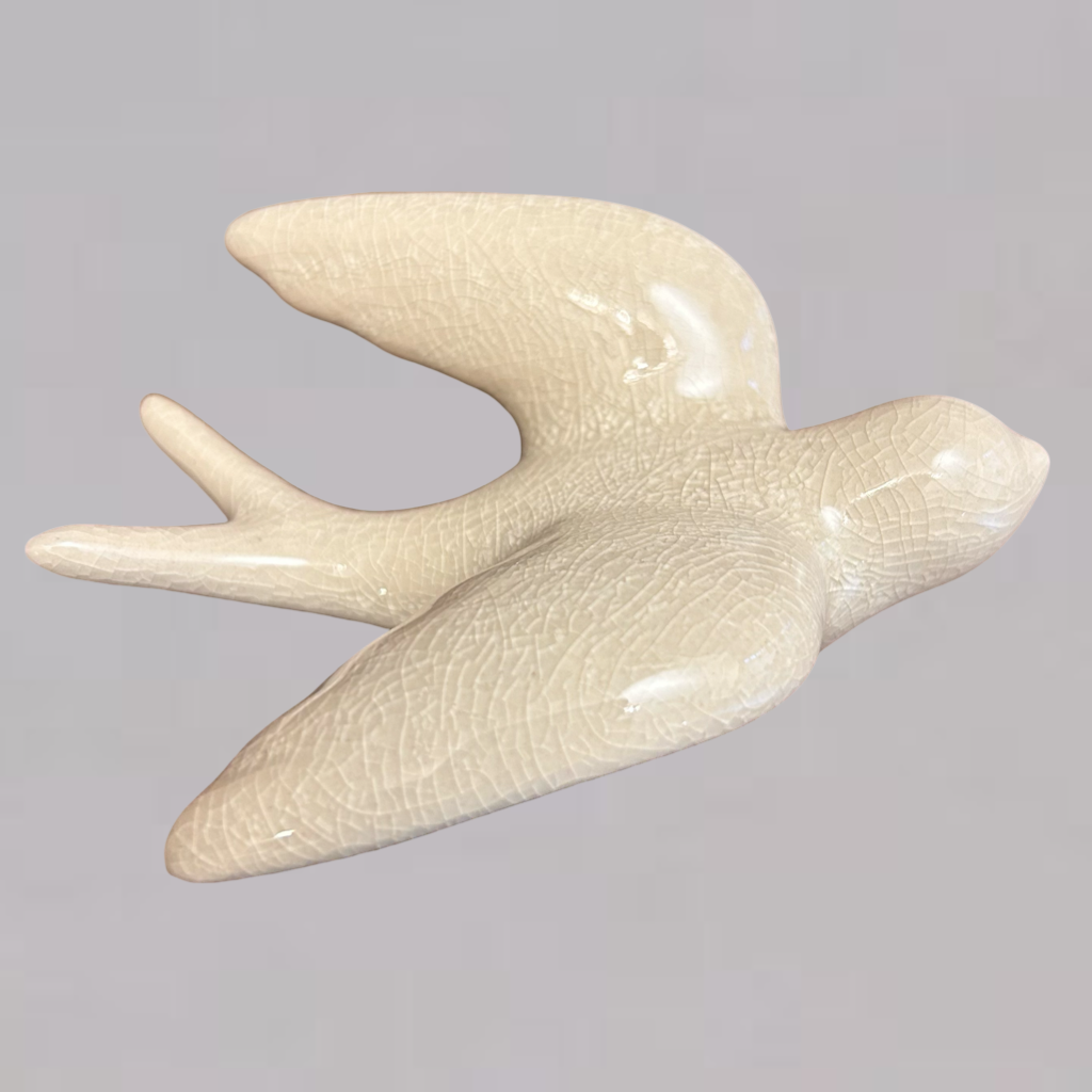 Elegant White Bird Wall Décor towards Right Direction - Set of 3