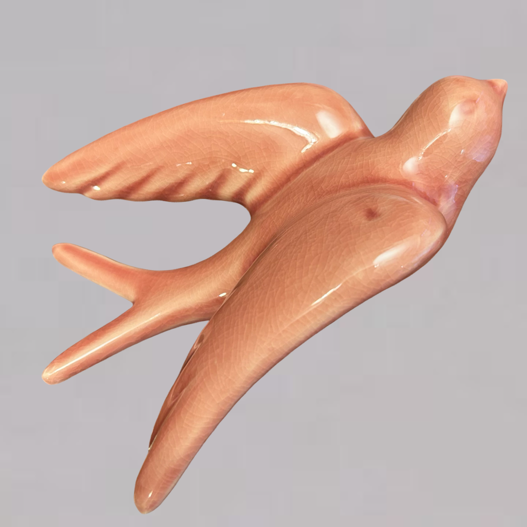 Elegant Pink Bird Wall Décor towards Right Direction - Single piece