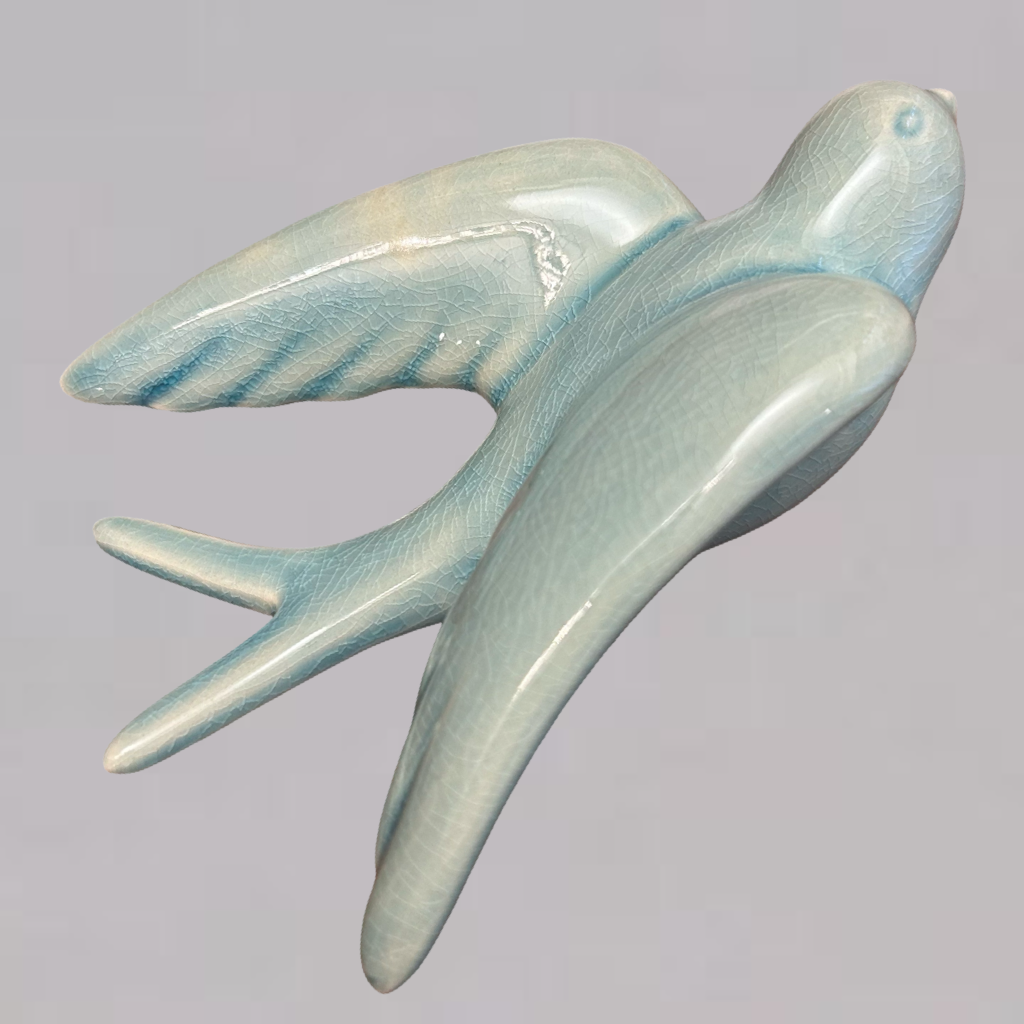 Elegant Pastel Green Bird Wall Décor towards Right Direction - Single piece