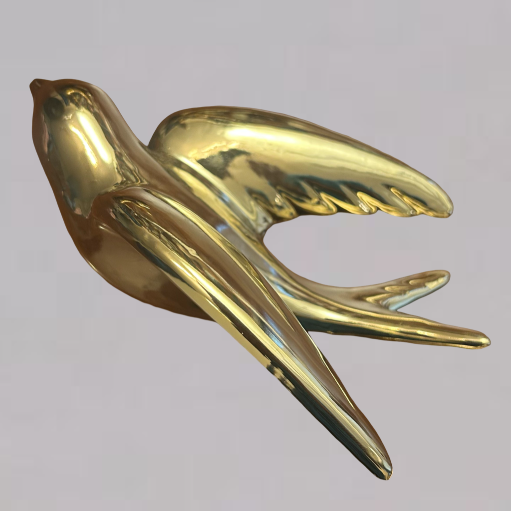 Elegant Golden Bird Wall Décor towards Left Direction - Single piece