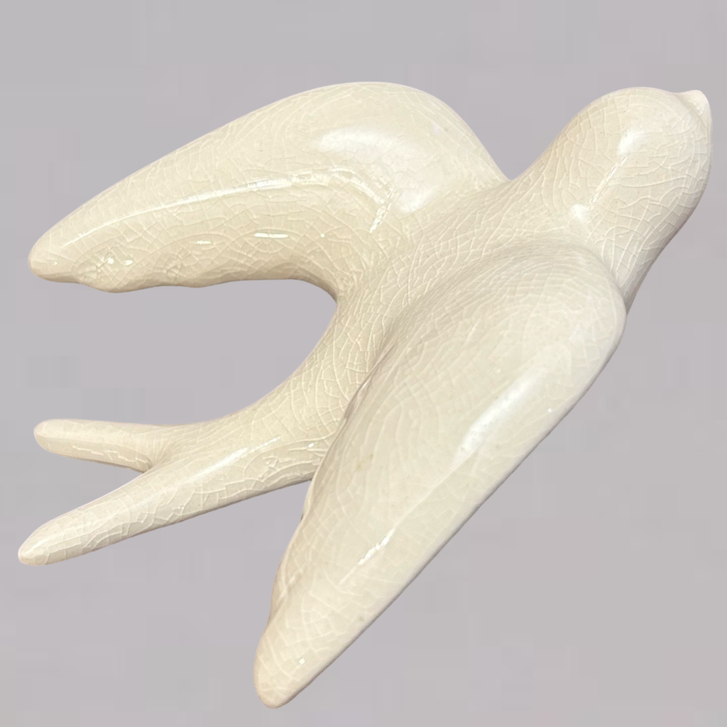 Elegant White Bird Wall Décor towards Right Direction - Set of 3
