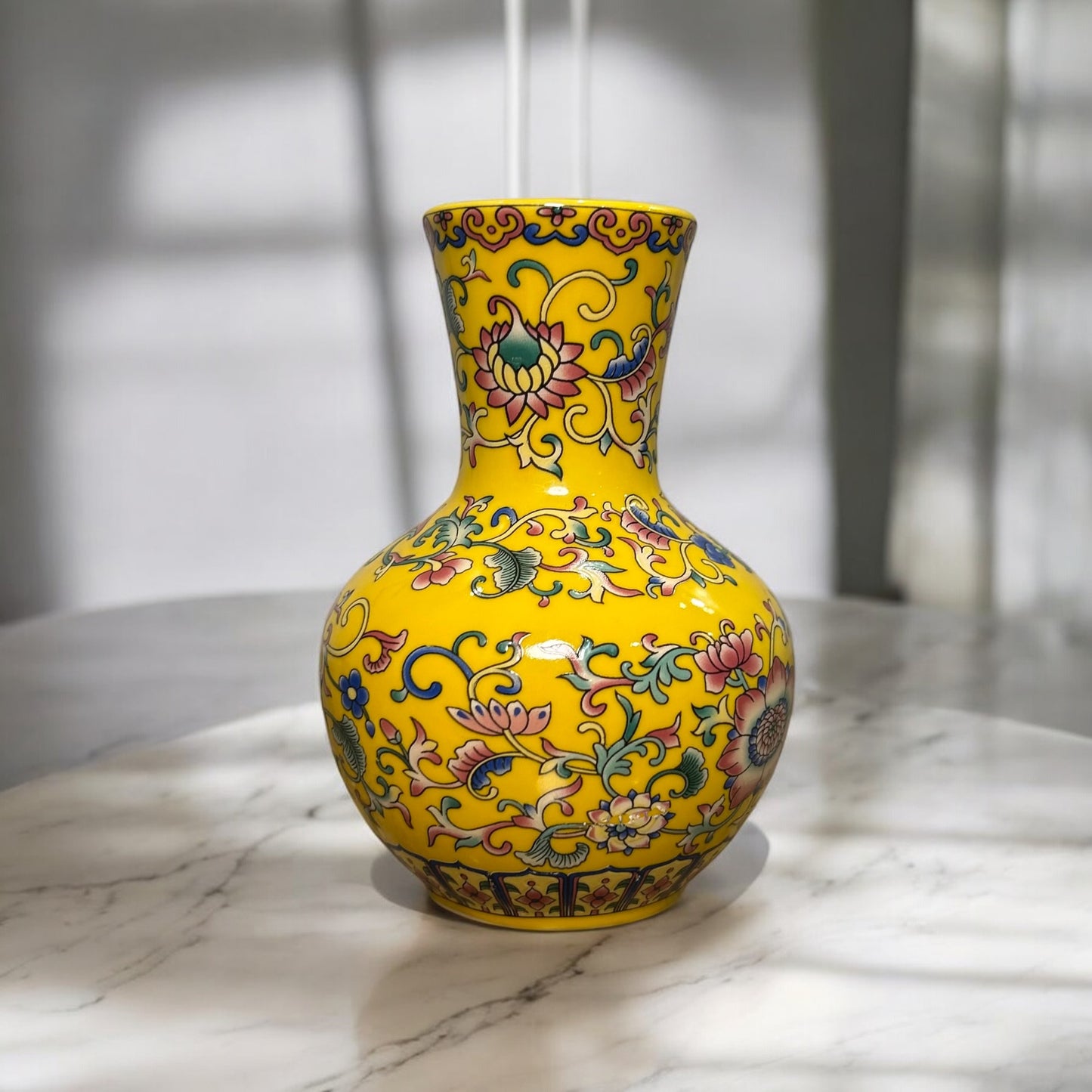 Imperial Elegance : Yellow Decorative vase (Small)