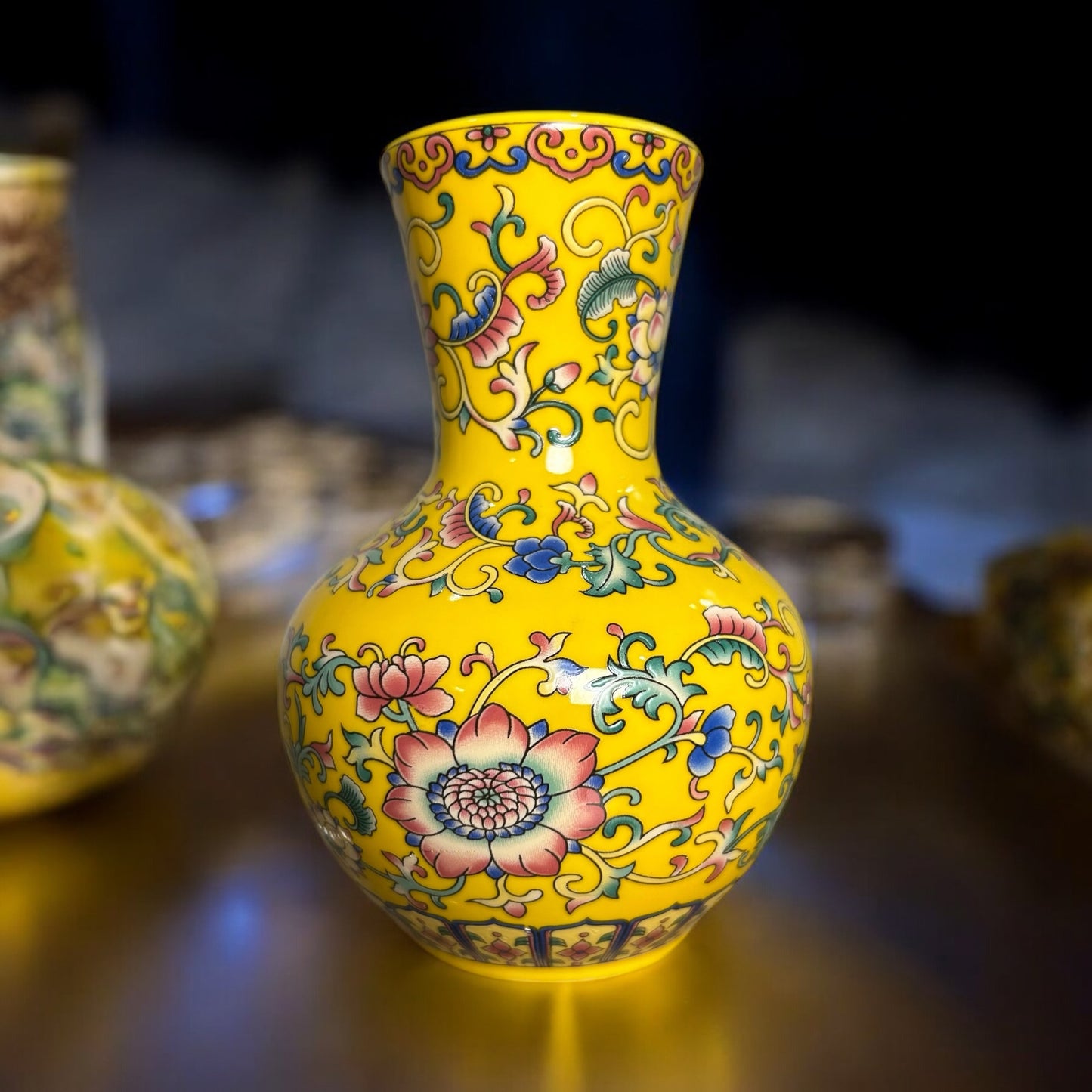 Imperial Elegance : Yellow Decorative vase (Small)