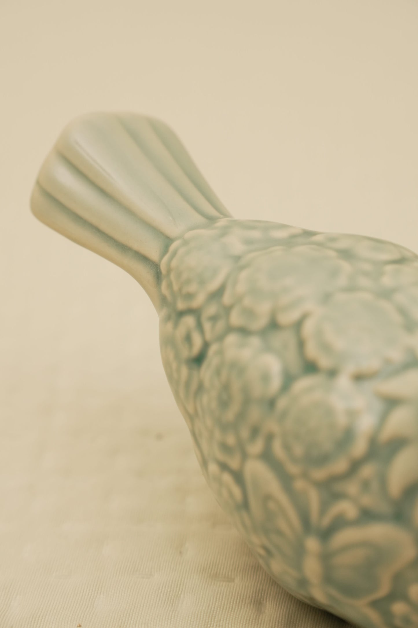 Elegant Mint Green Ceramic Bird Decorative Figurines (Set of 2)