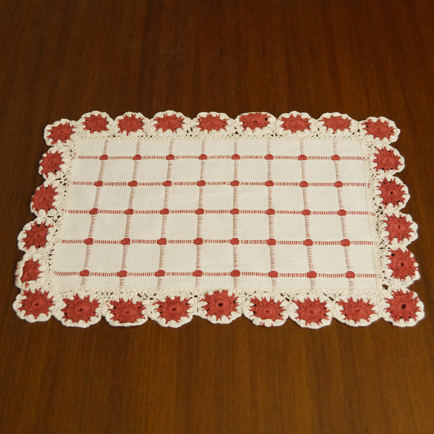Handcrafted Crochet Rectangular Cotton Table Mat (Set of 2)