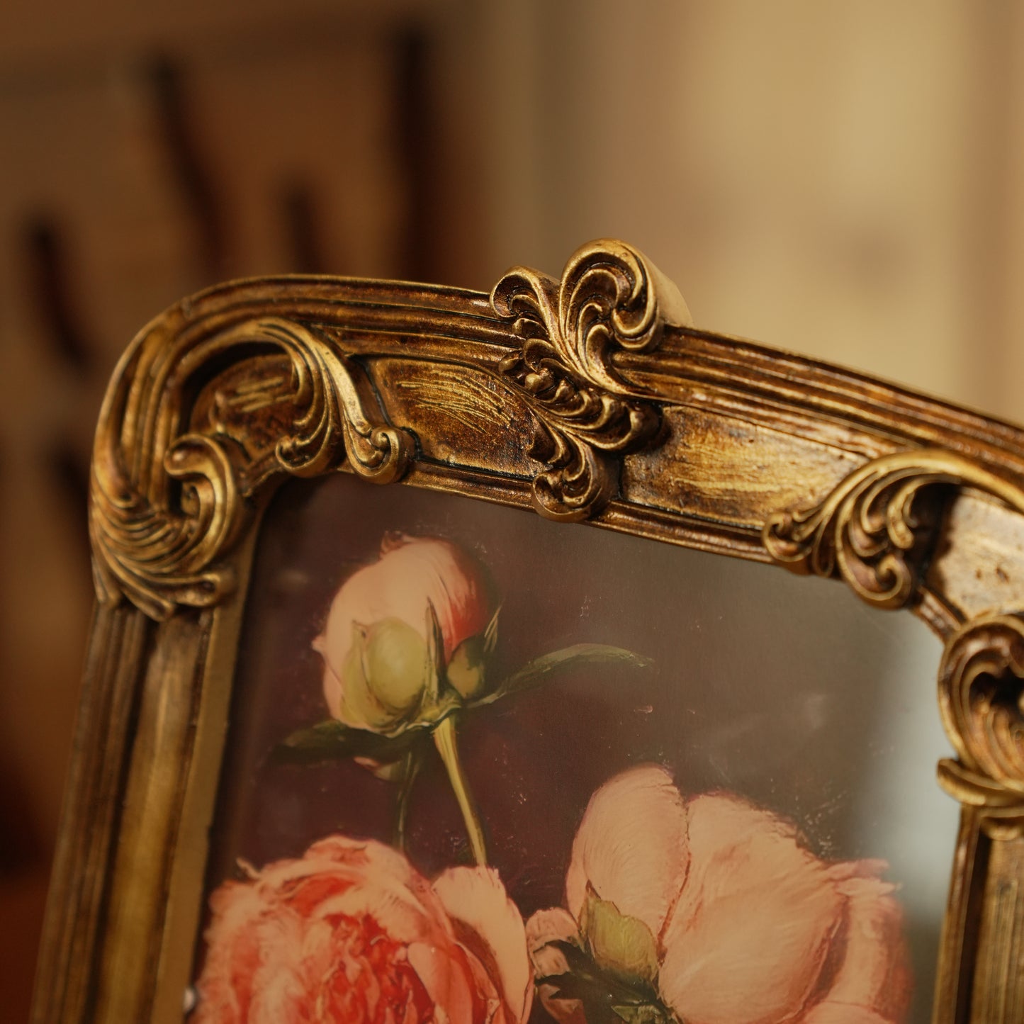 Elegant Rustic Gold-Bronze Decorative Frame