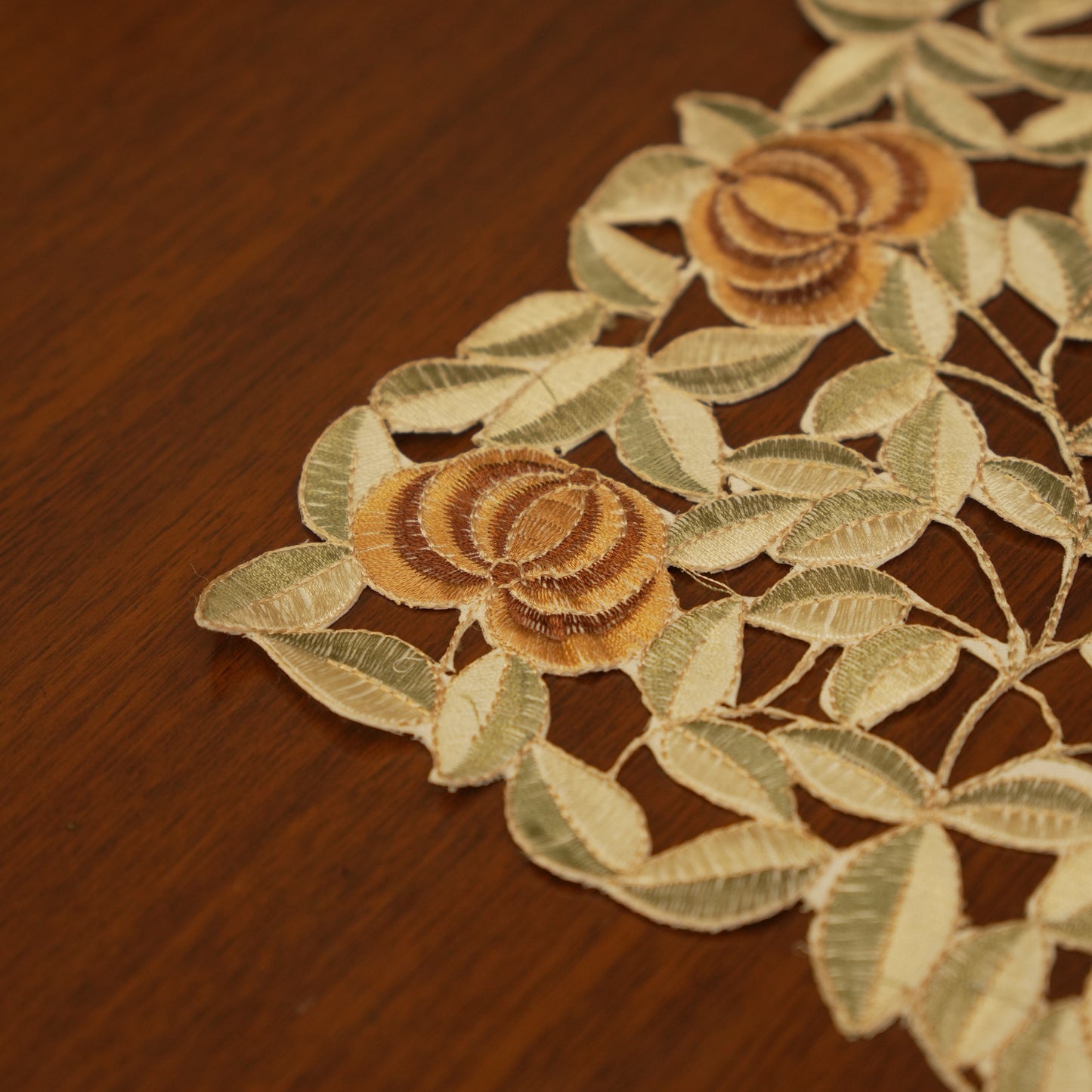 Amber Floral Embroidered Table Runner