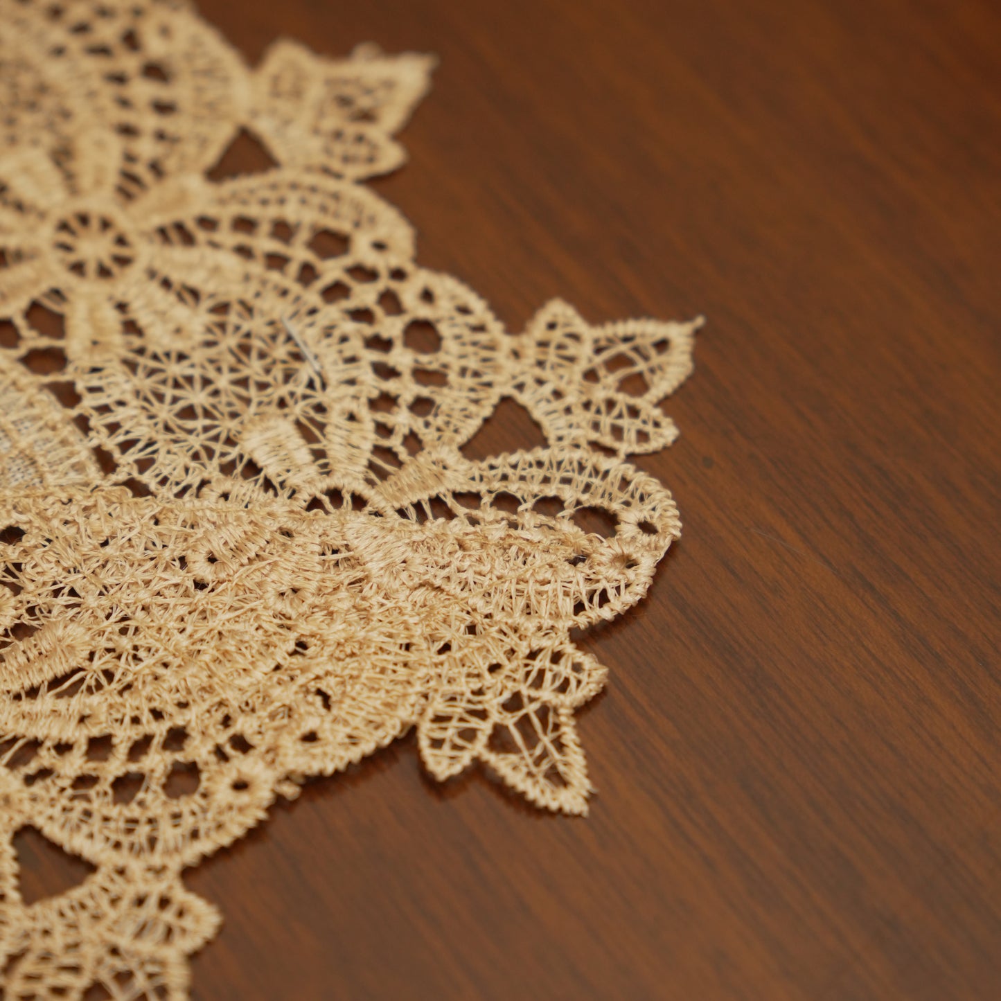 Antique Beige Rose Lace Table Mats (Set of 2)