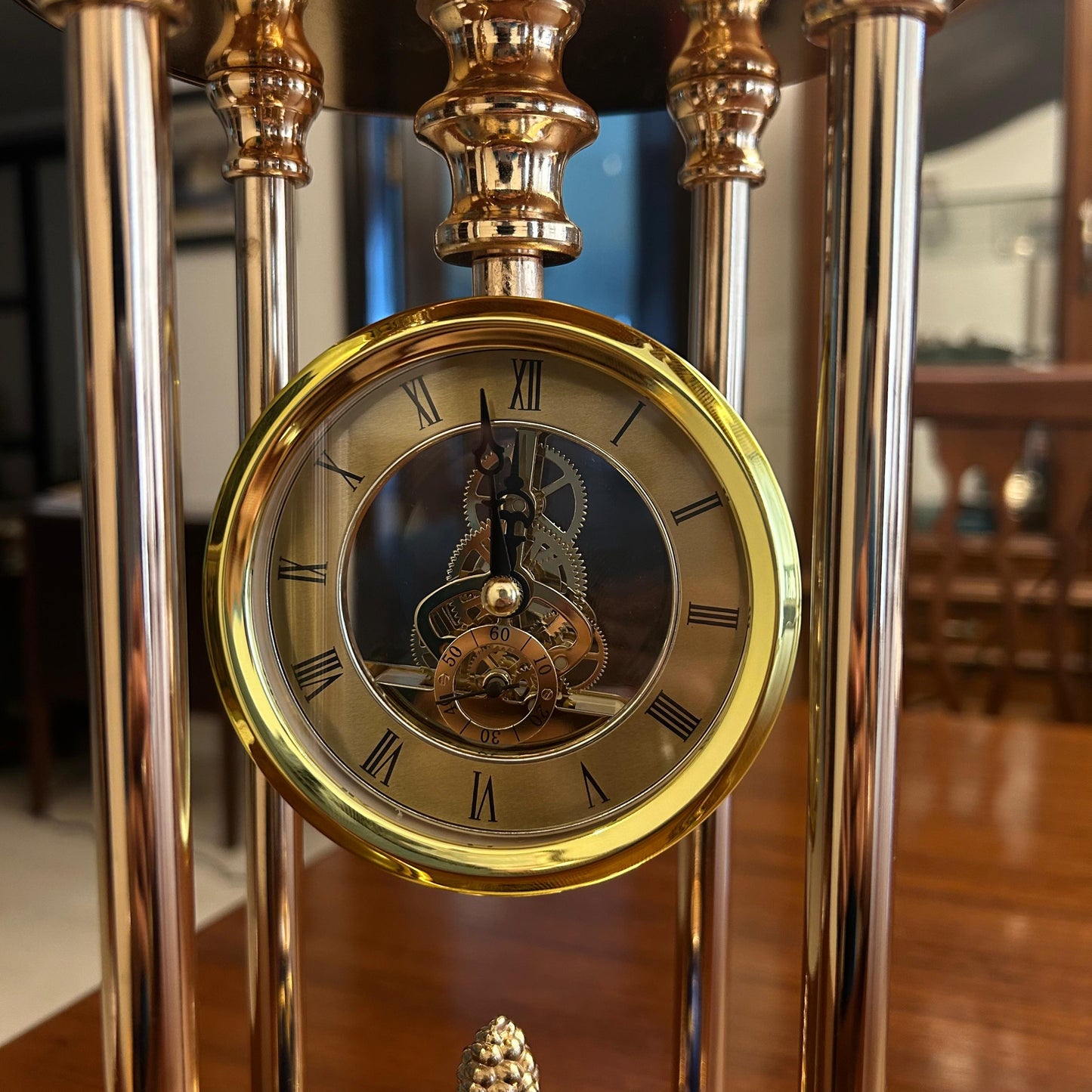 Royal Blue Enamel Golden Table Clock