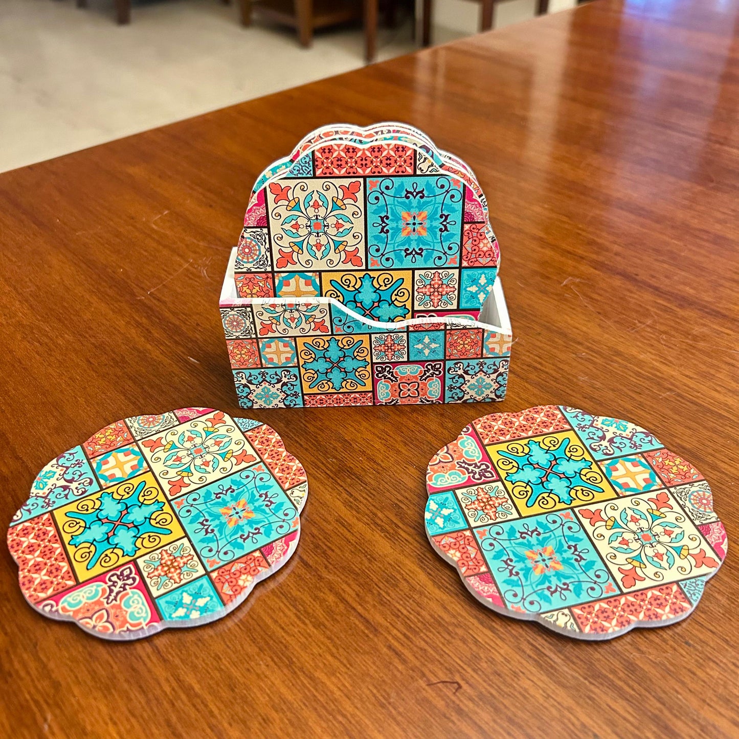 Charming Wooden Coaster Set