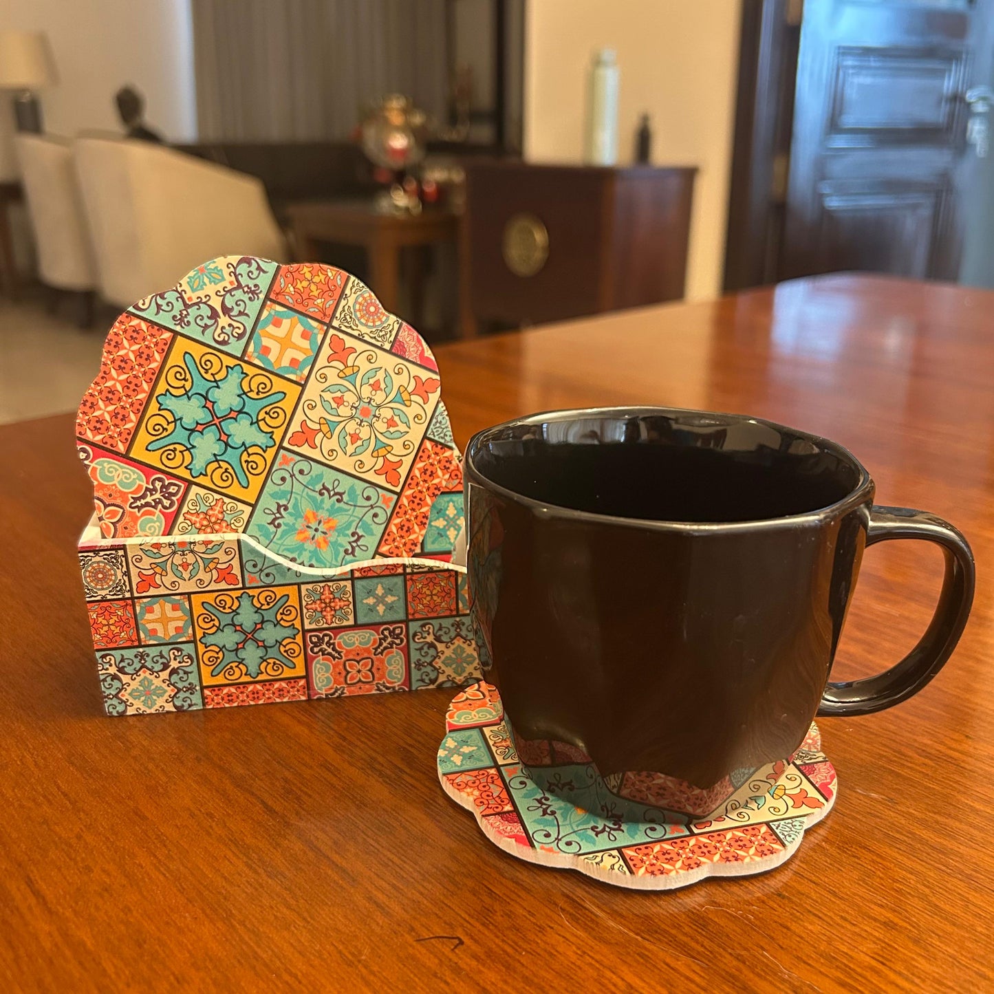 Charming Wooden Coaster Set
