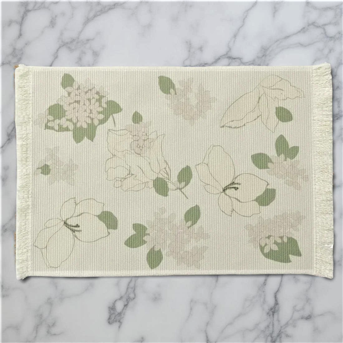 Elegant Cream Floral Table Mat