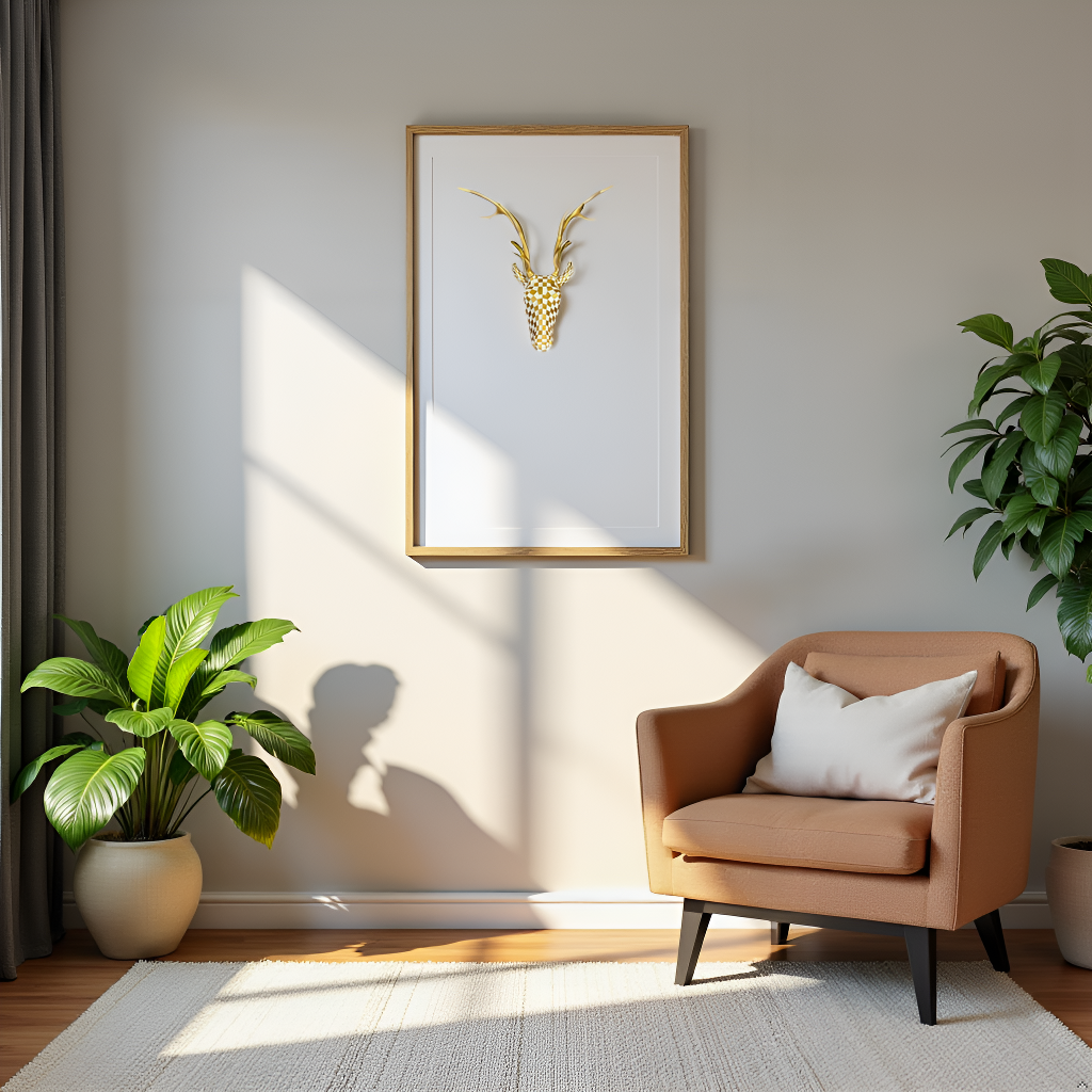 Luxury Deer Head Wall Décor Gold (L)