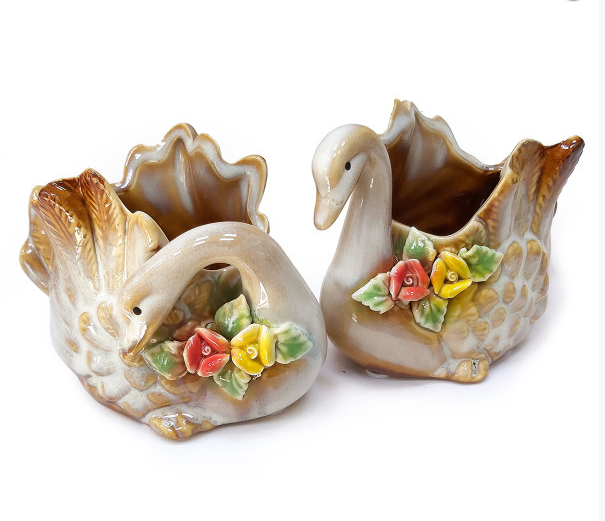 Ceramic Duck Set | Home Decor | Multi Purpose Storage Duck(Set of 2 pc)