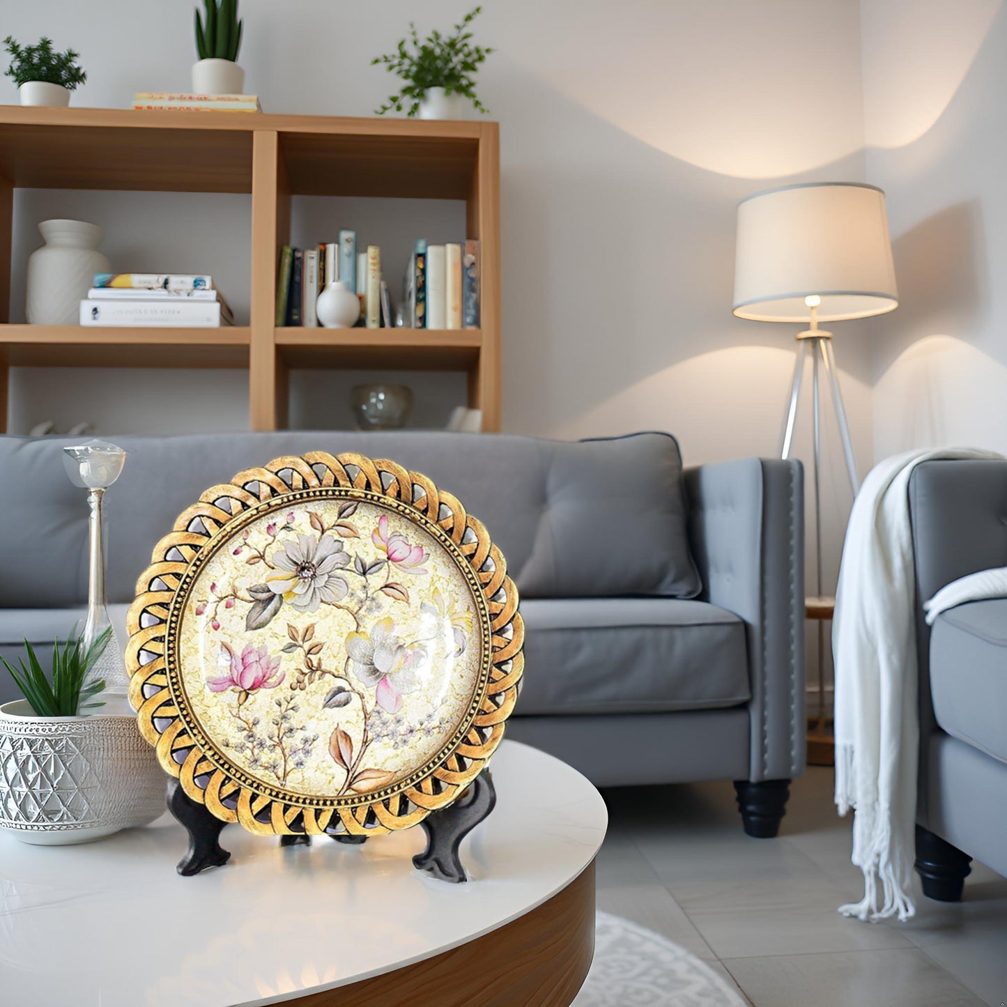 Classic Gold & Floral Wall Plate