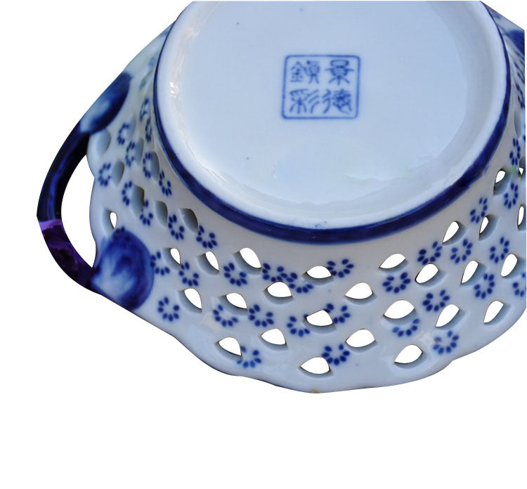 The Blue Bloom Oriental Handcrafted Bowl | Medium