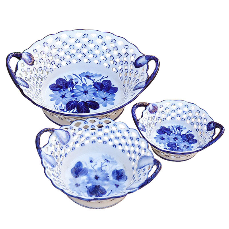 The Blue Bloom Oriental Handcrafted Bowl | Medium
