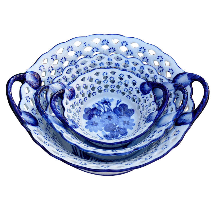 The Blue Bloom Oriental Handcrafted Bowl | Medium