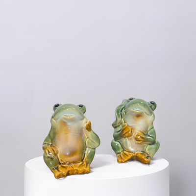 Ceramic Frog Twins Figurines – Whimsical 2 Piece Set