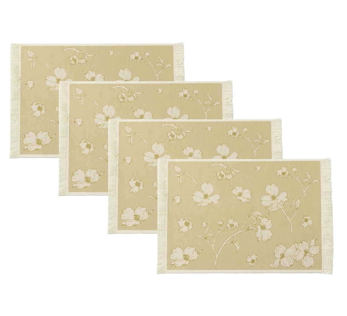 Elegant Beige Floral Table Mat