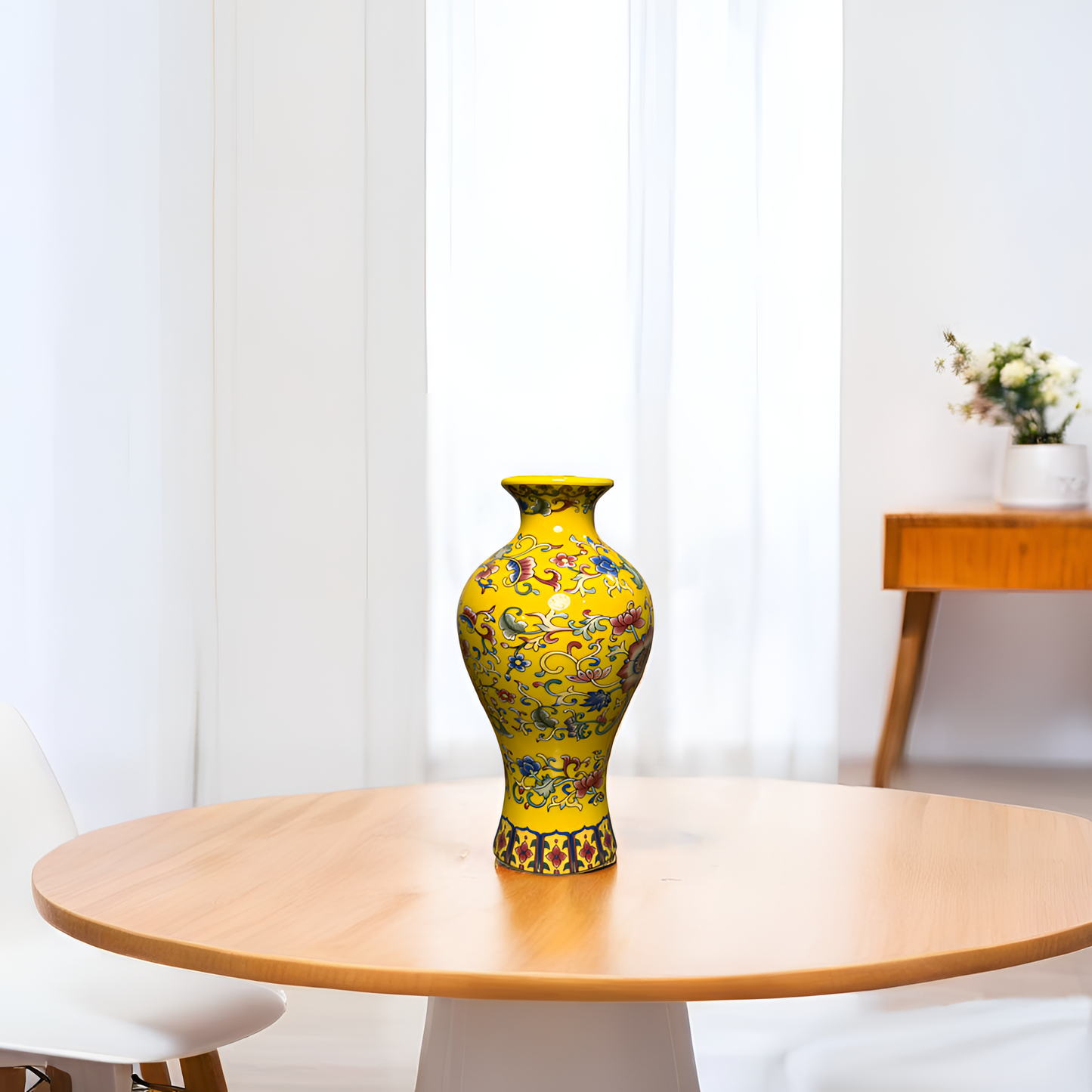 Imperial Elegance : Yellow Decorative vase (Small)