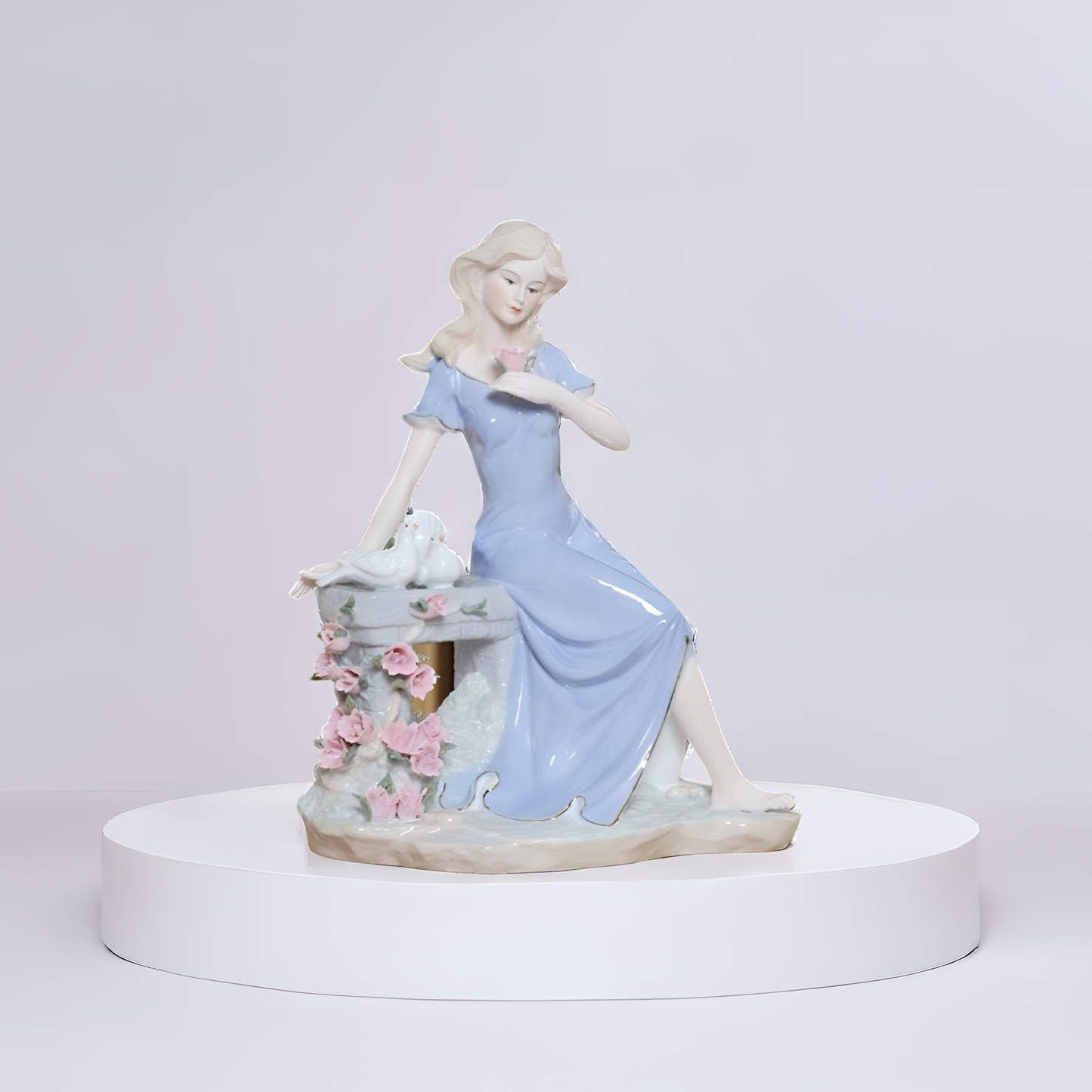 Antique-Inspired Porcelain Beauty - Victorian Lady Statue