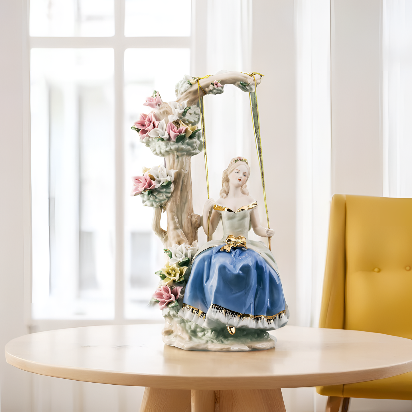 Antique-Inspired Porcelain Beauty - Victorian Lady Statue