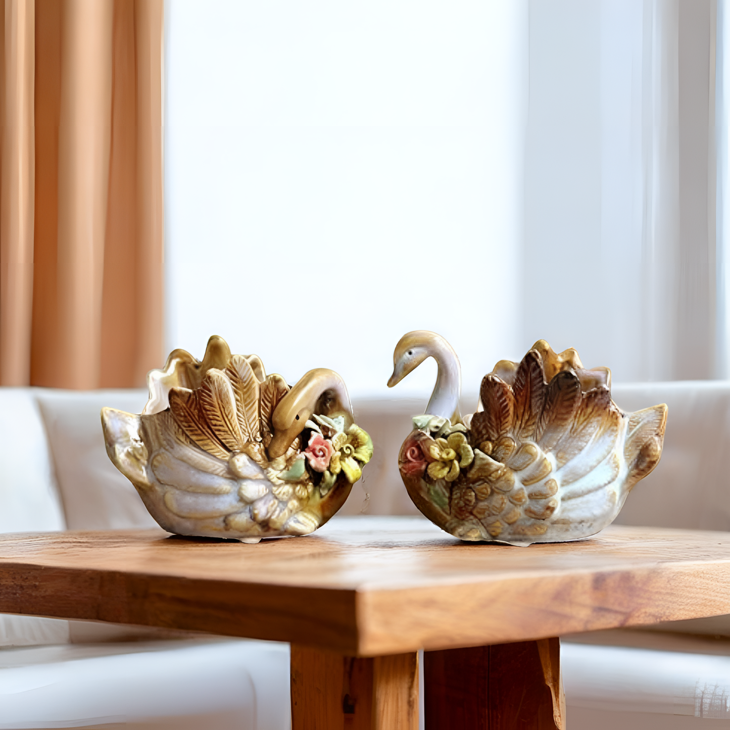 Ceramic Duck Set | Home Decor | Multi Purpose Storage Duck(Set of 2 pc)