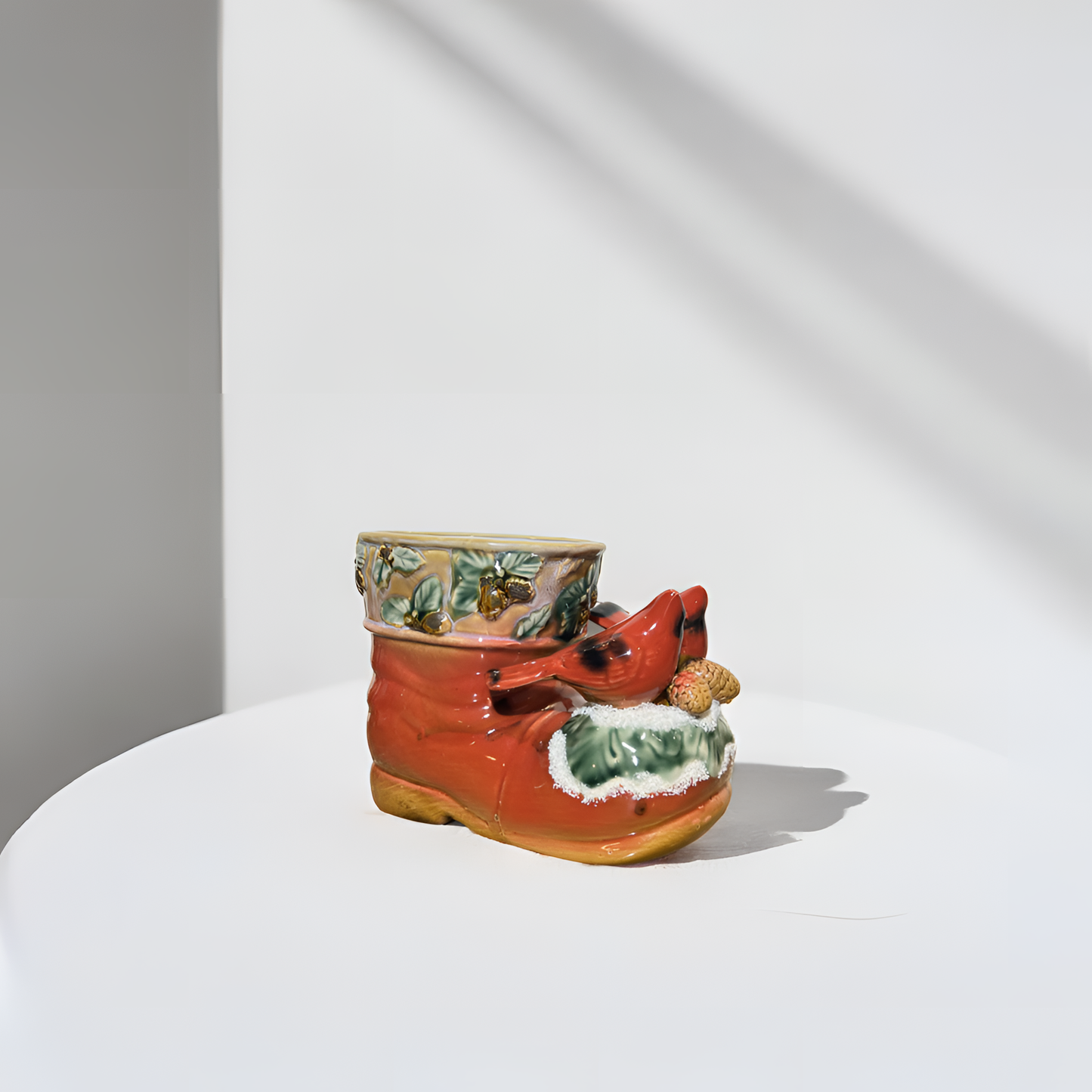 Ceramic Boot Decorative Multipurpose with Holiday Accents