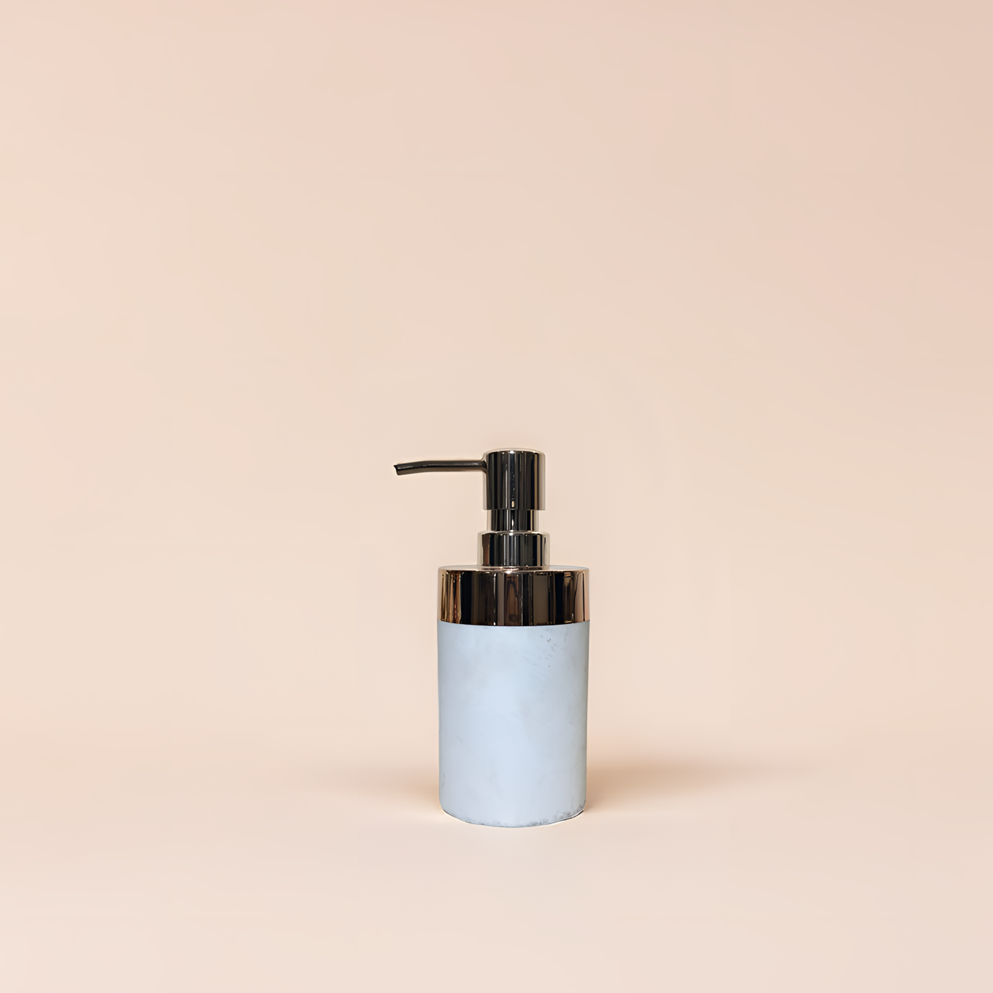 Elegant Chrome-Top Soap Dispenser – Off White