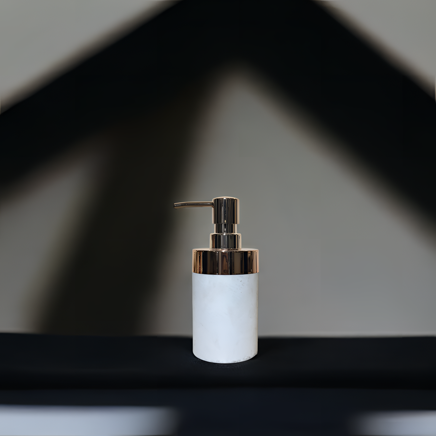Elegant Chrome-Top Soap Dispenser – Off White