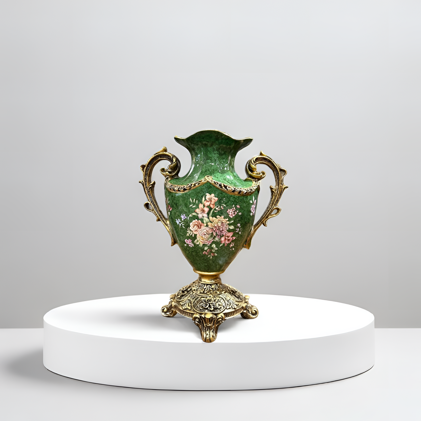 Luxury Green Ornate Vase