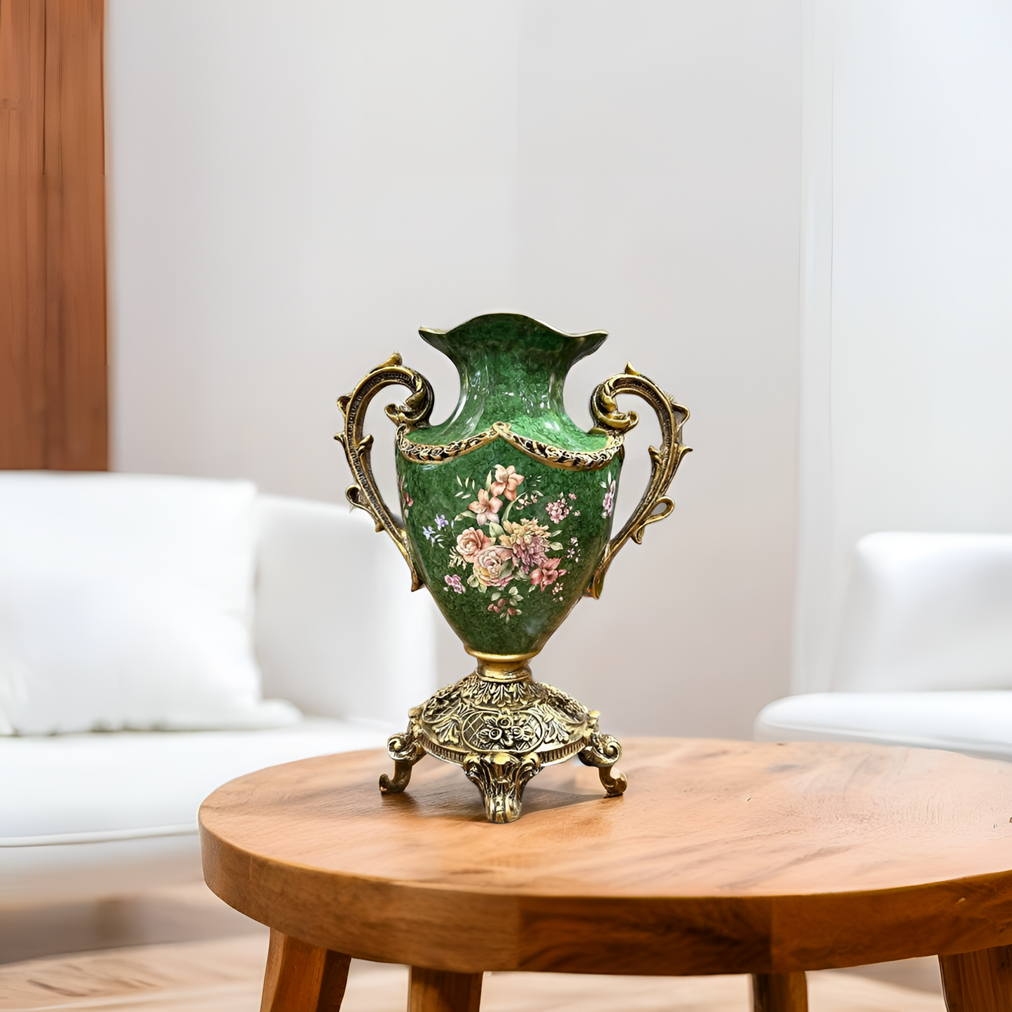 Luxury Green Ornate Vase