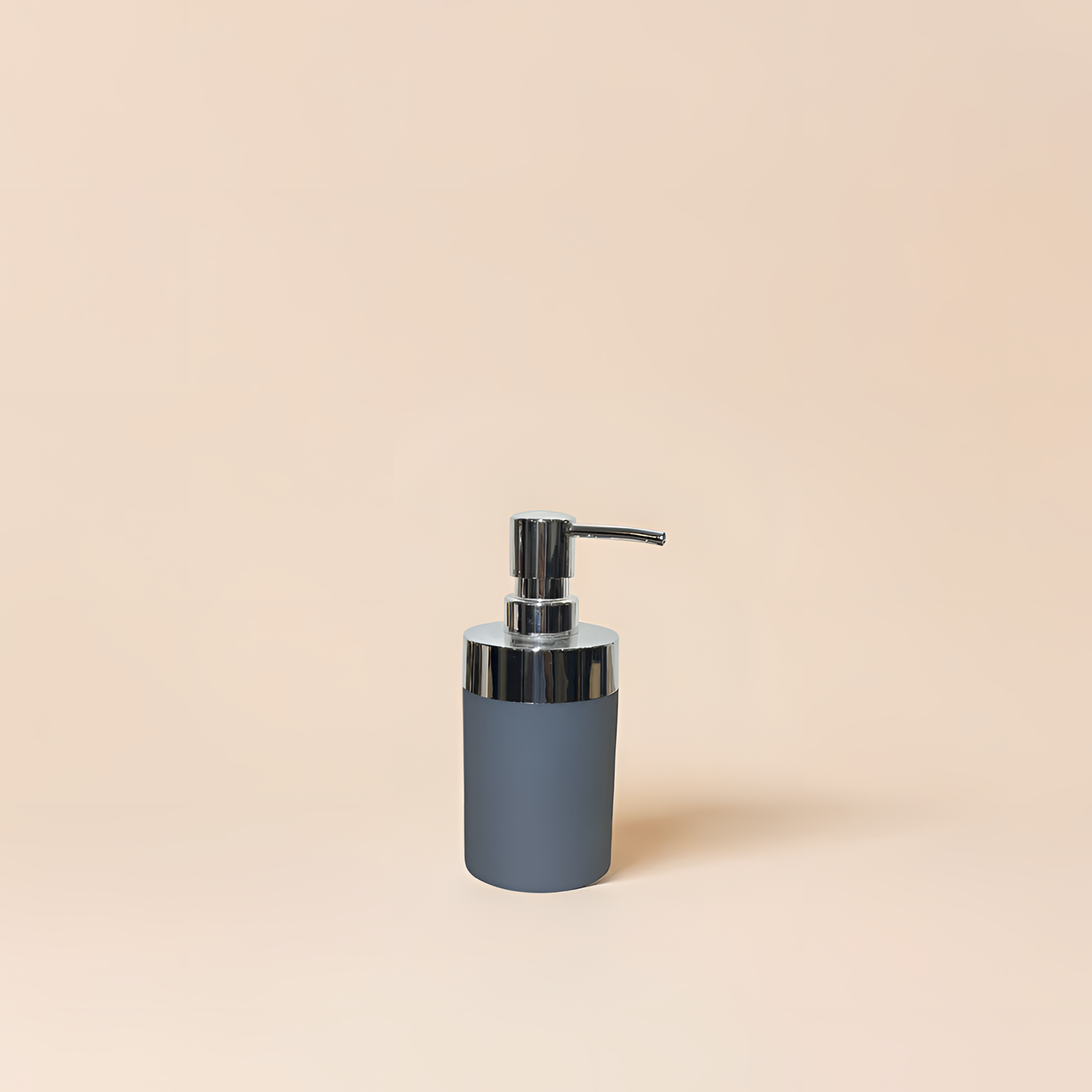 Elegant Chrome-Top Soap Dispenser – Midnight Grey