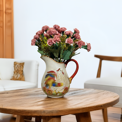 Rustic Rooster Ceramic Vase – Country Charm