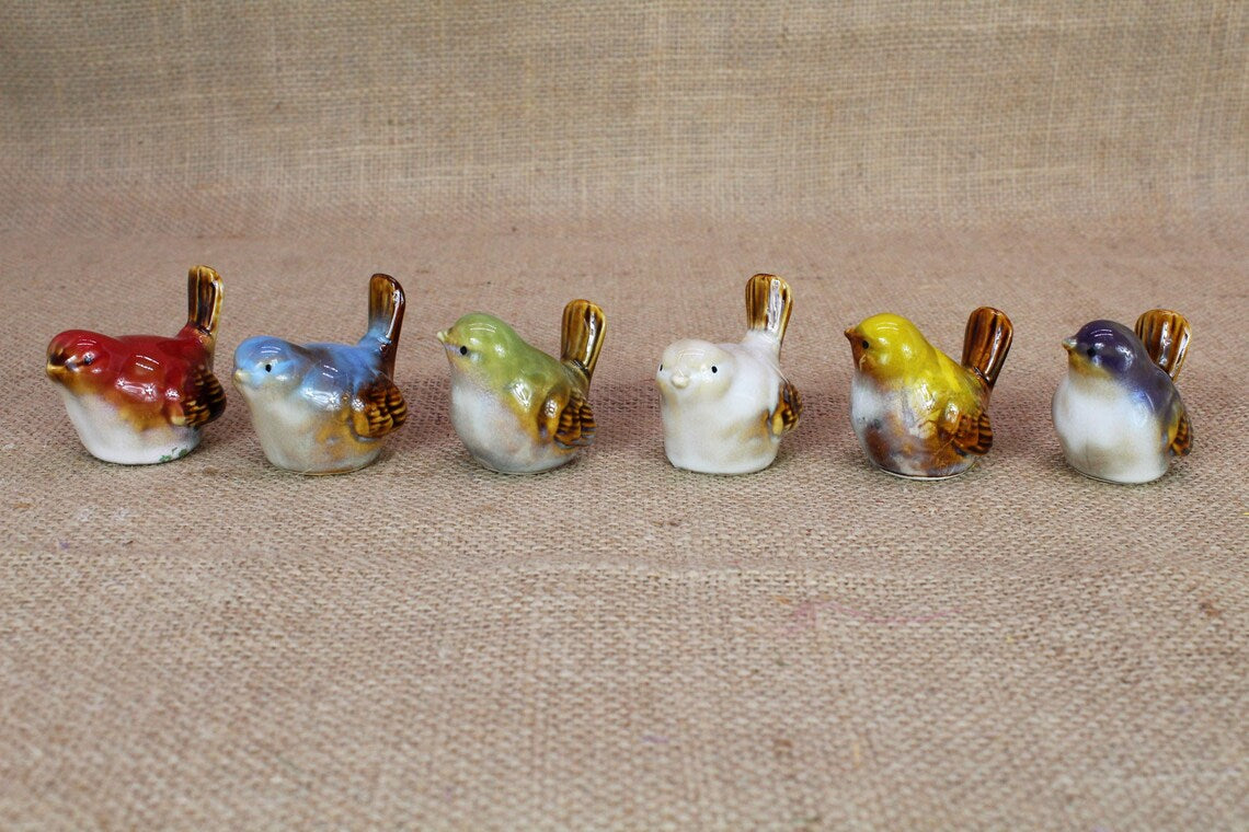 Seasonal Ceramic Song birds, Set of 6