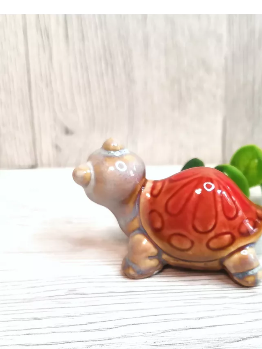 Ceramic Turtles Handcrafted Colorful Figurines - Set of 4 pieces