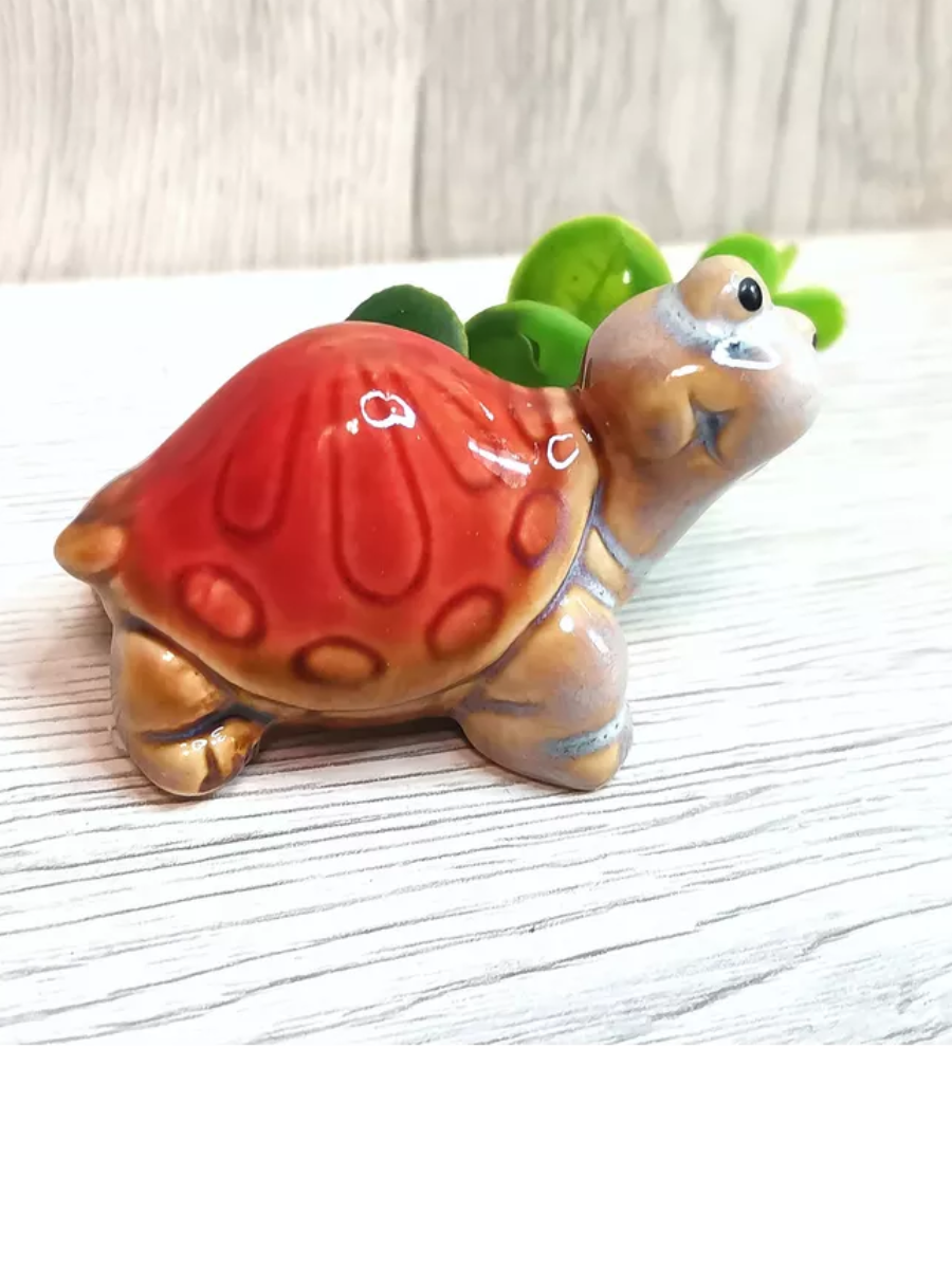 Ceramic Turtles Handcrafted Colorful Figurines - Set of 4 pieces