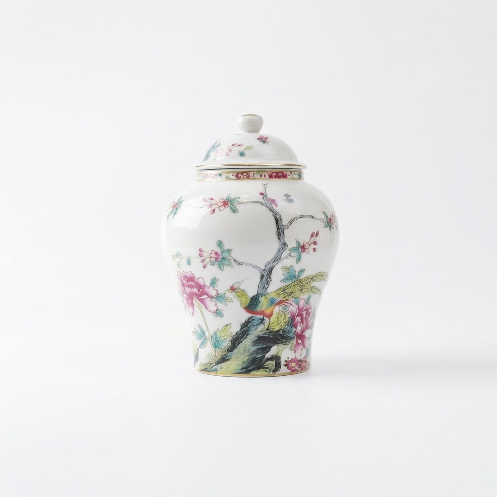 Luxury Floral Porcelain Jar with Lid