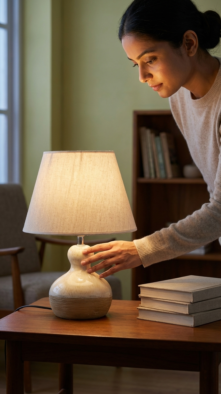 Modern Rustic Bedside Lamp