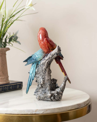 Elegant Parrot Figurine  – Tabletop Accent, Balcony Decoration, Gift | Ceramic (Pair)