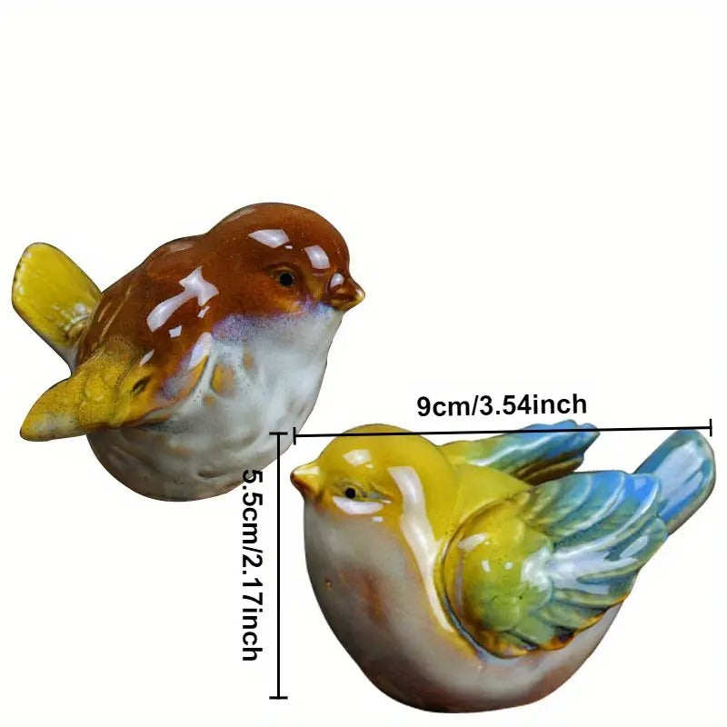 Ceramic Song birds, Set of 6  Big